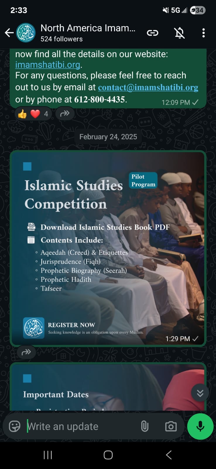 WhatsApp channel preview