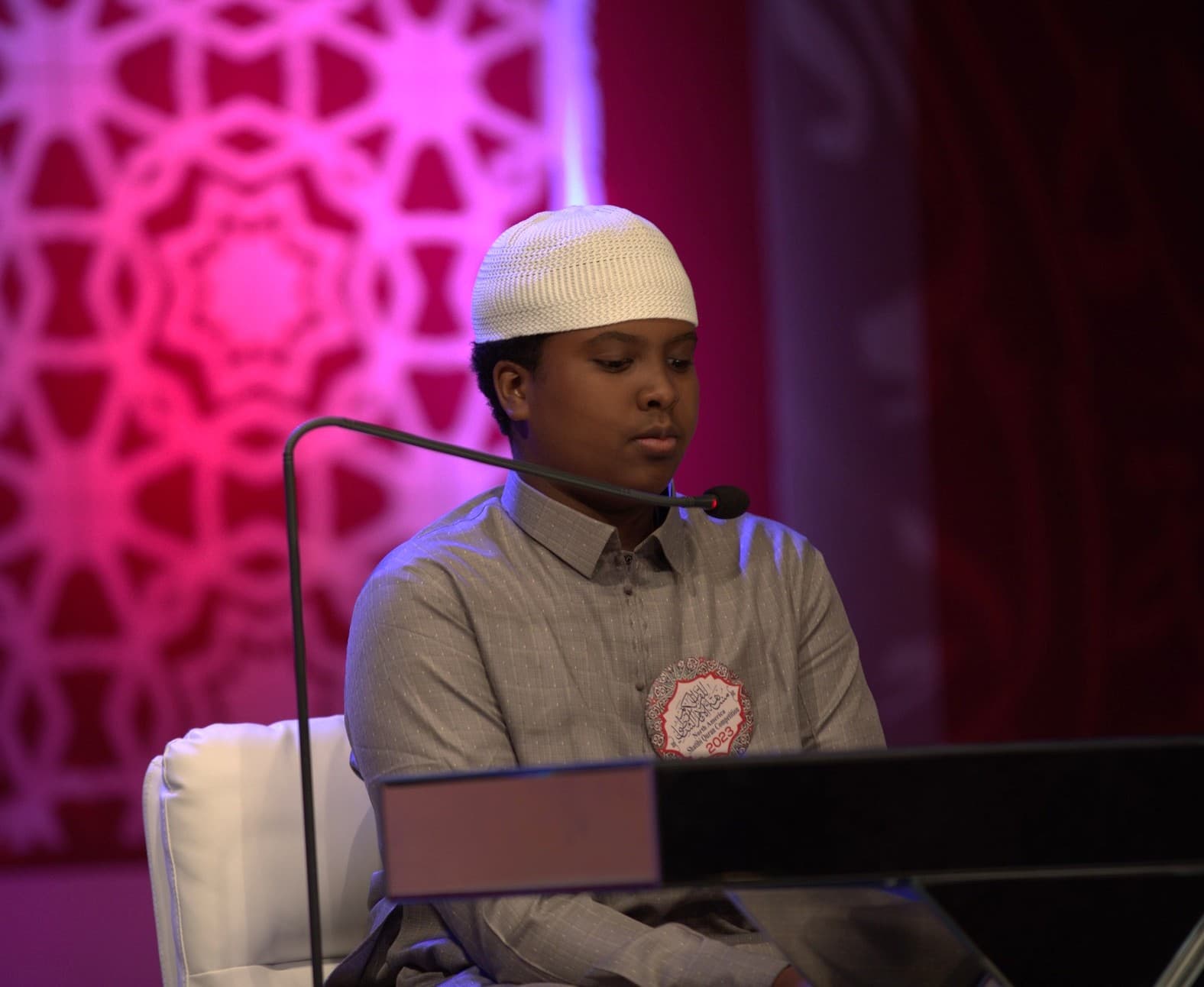 Male participant reciting